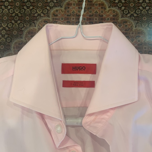 HUGO BOSS Solid Slim Fit Pink Dress Shirt - Picture 4 of 8